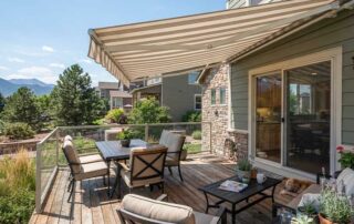 retractable awning cooling west-facing Denver deck at 2pm - 7 Ways to Keep Your Deck or Patio Cool This Summer