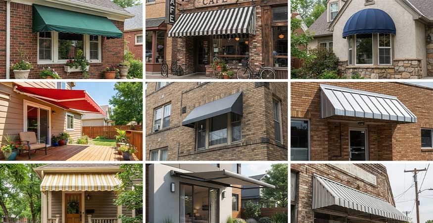 The 9 Types of Awnings The 9 Types of Awnings - nine awning types on Denver homes and storefronts collage