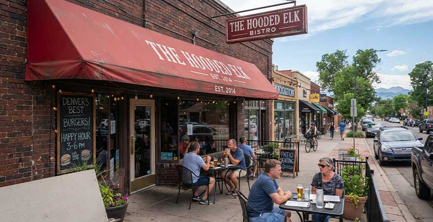 vinyl commercial awning on Denver restaurant patio